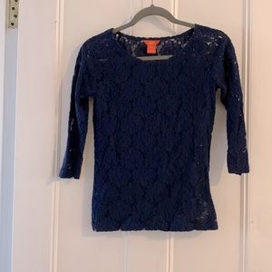Joe Fresh Navy Lace Top